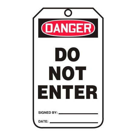 Accuform Accuform Danger Do Not Enter Tag, RP-Plastic, 25/Pack MDT187PTP